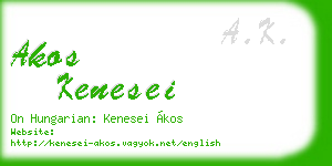 akos kenesei business card
